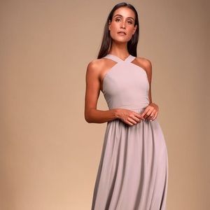 Air of Romance Taupe Maxidress
